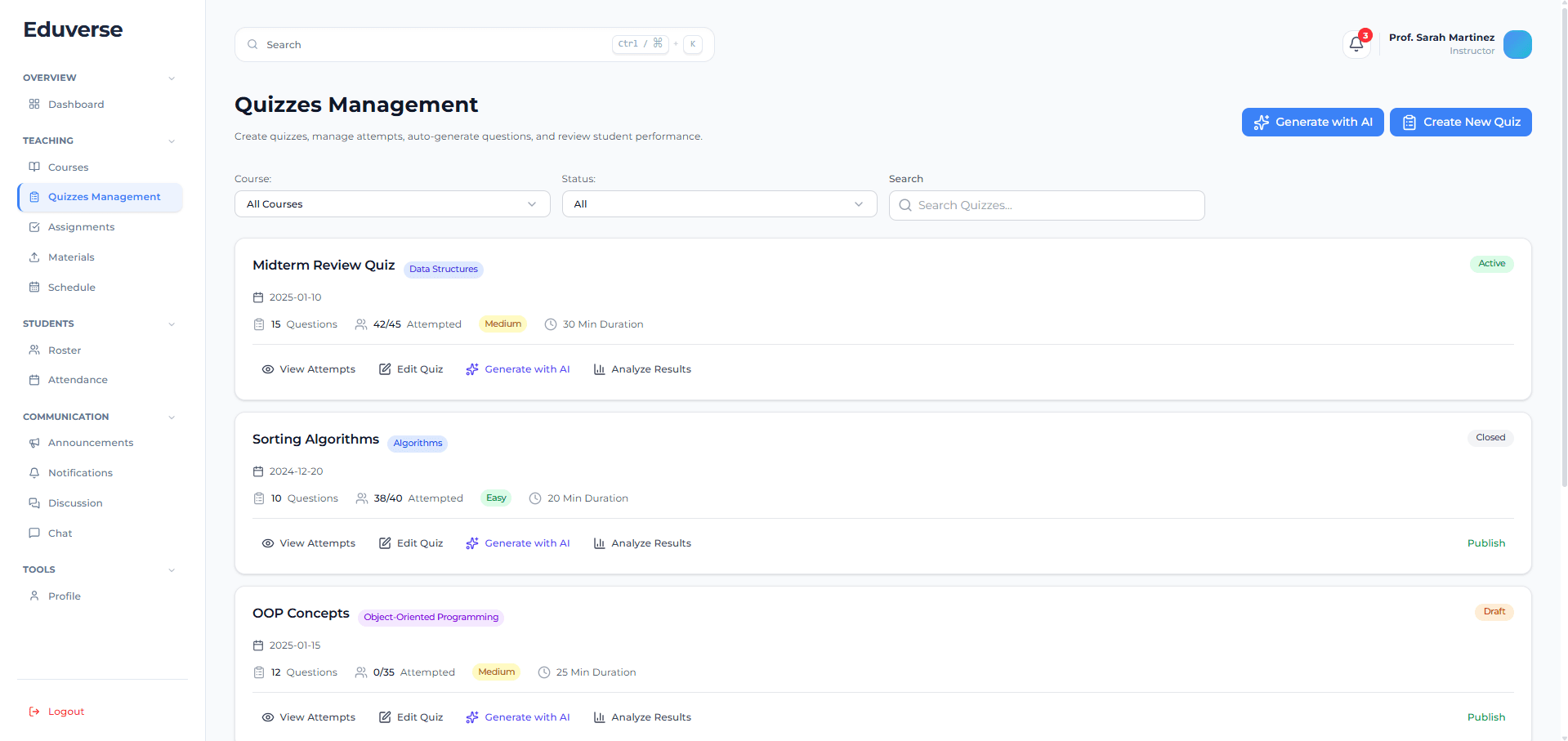 Screenshot of EduVerse